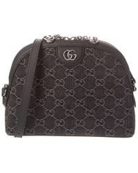 Gucci - Ophidia Small GG Denim & Leather Shoulder Bag - Lyst