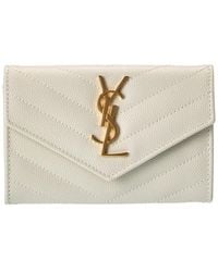 Saint Laurent - Small Matelasse Leather Envelope Wallet - Lyst