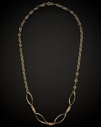 Italian Gold - 14k Twisted Oval Bead Necklace - Lyst