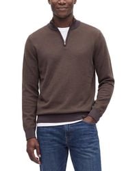 RAFFI - Birdseye 1/4-Zip Mock Neck Sweater - Lyst