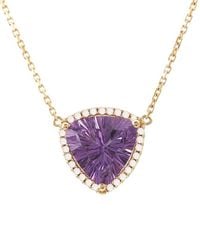 Gemstones - 14k 2.83 Ct. Tw. Diamond & Amethyst Necklace - Lyst