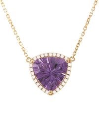 Gemstones - 14k 2.83 Ct. Tw. Diamond & Amethyst Necklace - Lyst