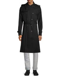 Valentino Studded Double-breasted Trench Coat - Black