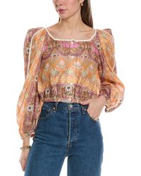 Sandro - Linen-Blend Top - Lyst