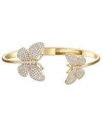 Rachel Glauber - 14k Plated Cz Butterfly Bangle Bracelet - Lyst