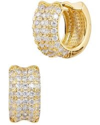 Savvy Cie - Cz Huggie Earrings - Lyst