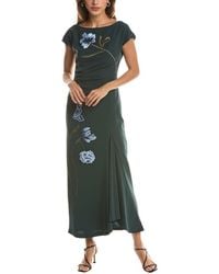 Lela Rose - Floral Cord Embroidered Fluid Crepe Cascade Dress - Lyst