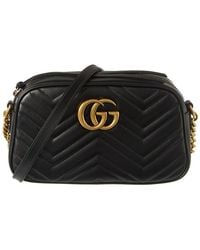 Gucci - GG Marmont Small Matelasse Leather Crossbody Camera Bag - Lyst