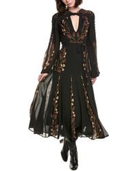 FARM Rio - Long Sleeve Pleated Maxi Dress - Lyst