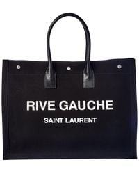Saint Laurent - Noe Rive Gauche Canvas & Leather Tote - Lyst