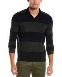 Autumn Cashmere - Striped Wool & Cashmere-blend Polo Sweater - Lyst