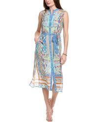 Saloni - Silk Midi Dress - Lyst