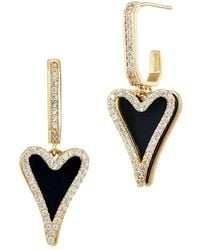 Savvy Cie - 14K Plated Cz Drop Earrings - Lyst