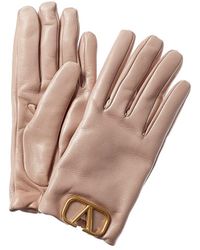 Valentino Vlogo Cashmere-lined Leather Gloves - Multicolor