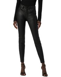 Hudson Jeans - Barbara Black Leather Ultra High Rise Super Skinny Jean - Lyst
