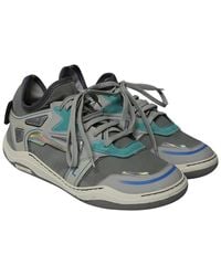 Lanvin - Calfskin Leather Mid-top Neoprene Diving Sneaker (authentic Pre- Loved) - Lyst