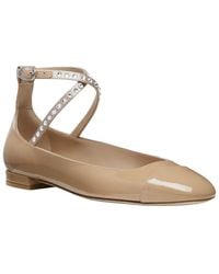 Stuart Weitzman - Eden Crystal Strap Patent Flat - Lyst