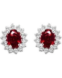 Diana M. Jewels - Fine Jewelry 14k 1.16 Ct. Tw. Diamond & Ruby Earrings - Lyst