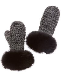 Surell - Fleece-Lined Knit Mittens - Lyst