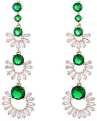 Eye Candy LA - Molly Cz Crystal Green Drop Earring - Lyst