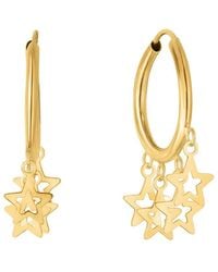 Italian Gold - 14k Celestial Charm Hoops - Lyst