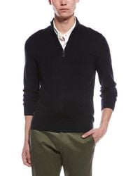 Bruno Magli - Textured 1/4-Zip Merino Wool Mock Neck Sweater - Lyst