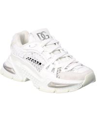 Dolce & Gabbana Airmaster Leather & Mesh Trainer - White