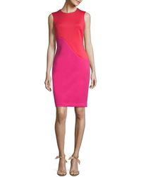 Calvin Klein New Wave Colorblocked Scuba Dress - Pink