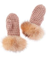 Surell - Fleece-Lined Knit Mittens - Lyst