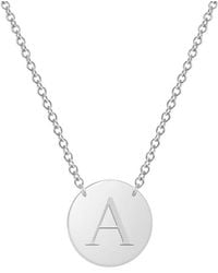 Jane Basch - Designs 14k Initial Disc Necklace (a-z) - Lyst