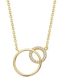 Rachel Glauber - 14k Plated Cz Pendant Necklace - Lyst