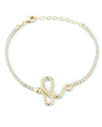 Sphera Milano - 14k Over Silver Cz Snake Tennis Bracelet - Lyst