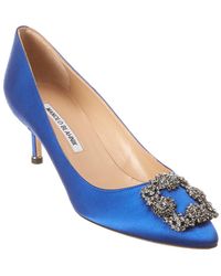 Manolo Blahnik Hangisi 50 Satin Pump - Blue