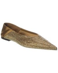 Saint Laurent - Nour Crystal Embellished Wool & Silk Flat - Lyst