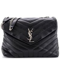 Saint Laurent - Matelasse Chevron Leather Loulou Shoulder Bag Medium (Authentic Pre-Loved) - Lyst