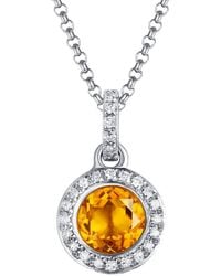 Diana M. Jewels - Fine Jewelry 14k 0.72 Ct. Tw. Diamond & Citrine Necklace - Lyst