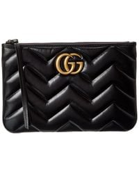 Gucci - Gg Marmont Leather Clutch - Lyst