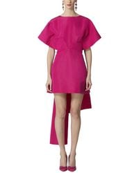 Carolina Herrera - Wide Structured Silk A-line Mini Dress - Lyst