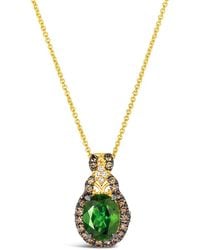 Le Vian - Le Vian Pistachio Diopside 14K 1.88 Ct. Tw. Diamond & Chrome Diopside Pendant Necklace - Lyst