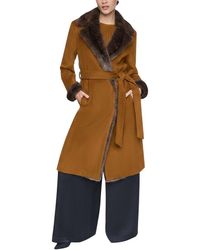Halston - Wool-Blend Notch Collar Coat - Lyst