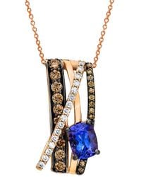 Le Vian - Le Vian 14k Rose Gold 1.97 Ct. Tw. Diamond & Tanzanite Pendant Necklace - Lyst