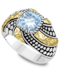 Samuel B. - 18k & Silver 1.66 Ct. Tw. Blue Topaz Hammered Ring - Lyst