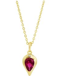 Savvy Cie - 14K Plated Cz Pendant Necklace - Lyst