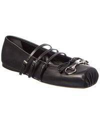 Gucci - Horsebit Leather Flat - Lyst