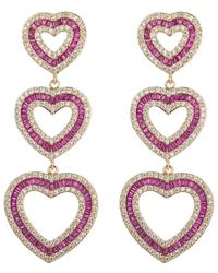 Eye Candy LA - Luxe Collection Cz Tier Heart Drop Earrings - Lyst
