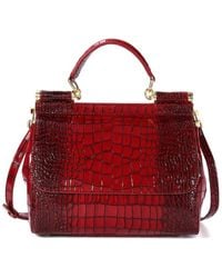 Tiffany & Fred Paris - Croc-Embossed Leather Satchel - Lyst