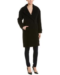 Sandro Dory Double-breasted Wool-blend Coat - Black