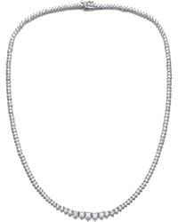 Rachel Glauber - Plated Cz Graduated Tennis Necklace - Lyst