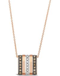 Le Vian - Le Vian Chocolate & Strawberry 14K Rose 0.19 Ct. Tw. Diamond Pendant Necklace - Lyst