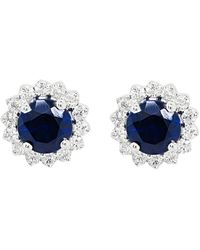 Diana M. Jewels - Fine Jewelry 14k 0.74 Ct. Tw. Diamond & Sapphire Earrings - Lyst